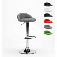 Baltimora Chrom Kunstleder Hocker für Küche und Bar - Grau von SUPERSTOOL