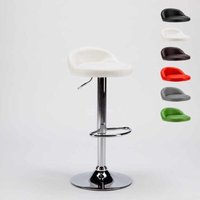 Baltimora Chrom Kunstleder Hocker für Küche und Bar - Weiß Baltimora Chrom Kunstleder Hocker für Küche und Bar - Weiß von SUPERSTOOL