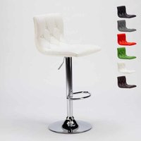 Chesterfield Kunstleder gesteppt Küche und Barhocker Design Honolulu - Weiß von SUPERSTOOL