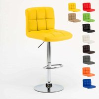 Fester, drehbarer und verstellbarer Bar- und Küchenhocker mit Rückenlehne und Fußstütze Atlanta - Gelb von SUPERSTOOL