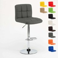 Fester, drehbarer und verstellbarer Bar- und Küchenhocker mit Rückenlehne und Fußstütze Atlanta - Grau von SUPERSTOOL