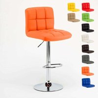 Fester, drehbarer und verstellbarer Bar- und Küchenhocker mit Rückenlehne und Fußstütze Atlanta - Orange von SUPERSTOOL