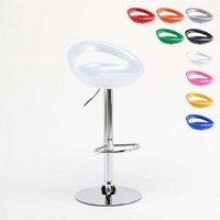 Hohe Küche Barhocker Halbinsel schwenkbar verstellbare Fußstütze Hollywood - Weiß von SUPERSTOOL