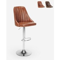 Hoher Barhocker mit verstellbarer, gepolsterter, drehbarer Küchenhalbinsel Varadero - Braun Hoher Barhocker mit verstellbarer, gepolsterter, drehbarer Küchenhalbinsel Varadero - Braun von SUPERSTOOL