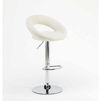 Hoher drehbarer Küchenbarhocker mit verstellbarer Fußstütze Chicago - Weiß von SUPERSTOOL