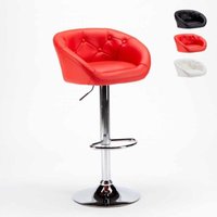 Kunstleder Barhocker für Bar und Küche chesterfield Tucson Design - Rot von SUPERSTOOL