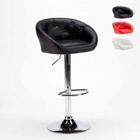 Kunstleder Barhocker für Bar und Küche chesterfield Tucson Design - Schwarz von SUPERSTOOL