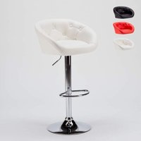 Kunstleder Barhocker für Bar und Küche chesterfield Tucson Design - Weiß von SUPERSTOOL