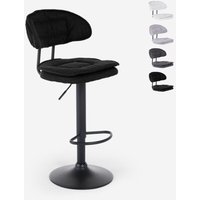 Moderner, verstellbarer Küchen-Barhocker aus gepolstertem Stoff Nashville - Schwarz von SUPERSTOOL