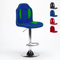 Racing Design Kunstlederhocker für Spielzimmer und Bars - Blau von SUPERSTOOL