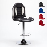Racing Design Kunstlederhocker für Spielzimmer und Bars - Schwarz von SUPERSTOOL
