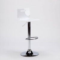 San José Design Moderner Bar- und Küchenhocker aus verchromtem Stahl - Weiß von SUPERSTOOL