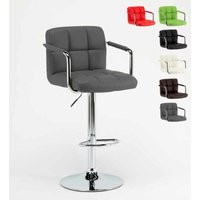 Verstellbarer hoher drehbarer Küchenbarhocker mit Rückenlehne und Armlehnen Las Vegas - Grau Verstellbarer hoher drehbarer Küchenbarhocker mit Rückenlehne und Armlehnen Las Vegas - Grau von SUPERSTOOL