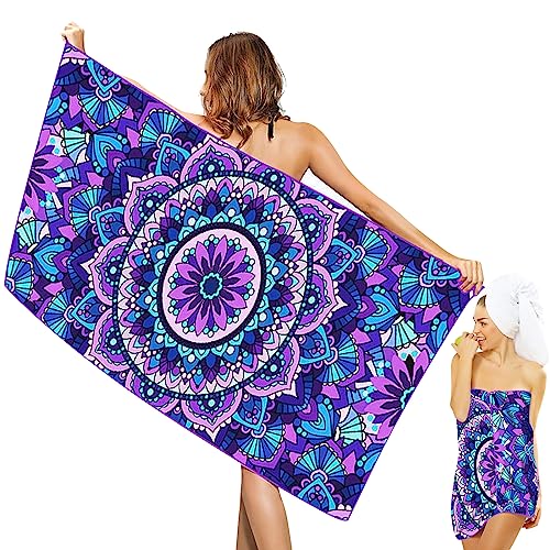 SUPGOMAX Strandtuch Mikrofaser Badehandtuch, 180x80cm Camping Handtücher Schnelltrocknend Strandlaken, Sandfreies Beach Towel Reisehandtuch für Reisen Schwimmen Strand Sport von SUPGOMAX