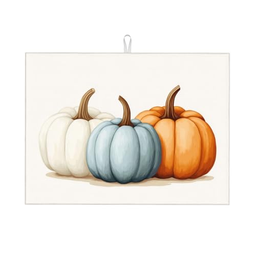 Abtropfmatte für Küche, Kürbis, Erntedankfest, saugfähiges Abtropfgestell, Mikrofaser, groß, 45,7 x 61 cm von SUPLUCHOM