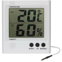 Velleman Digitales Thermo-/Hygrometer, großes LCD, Innentemperatur und -feuchtigkeit, Batterieanzeige, Speicherfunktion, Gefrierpunktalarm von Velleman