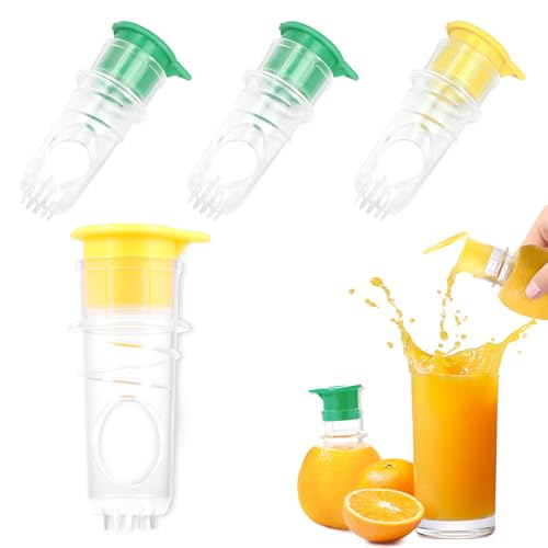 4 Stück Zitronenpresse, Plastikzitronen Squeezer Arbeitssparspirale Zitronensuit Eingebauter Filter Zitruspresse Manuell Klein Set Zitronensaft Ausgießer Entsafter Limettenpresse für Zitrusfrüchten von SUPPUIMNT