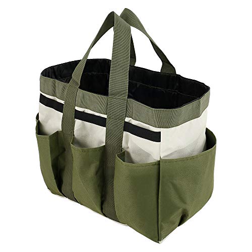 Garten Werkzeugtasche, Zusammenlegbarer Werkzeugkorb Werkzeugaufbewahrung mit 8 Externen Seitentaschen Tragbare Tragetasche Heimwerkzeug Organizer Canvas Aufbewahrungstasche für Gartenwerkzeug von SUPPUIMNT