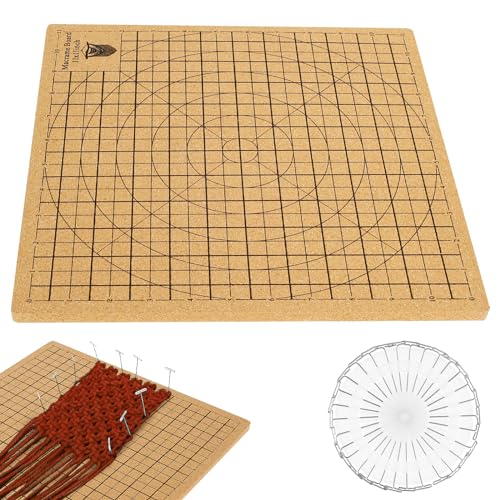 Macrame Board mit Stiften, 30 X 30cm Doppelseitiges Makramee Projektbrett Wiederverwendbares mit T Stiften Rastern Makramee Board Set für Flechten von Armbändern Knotenschnur Baumwollseil (A) von SUPPUIMNT