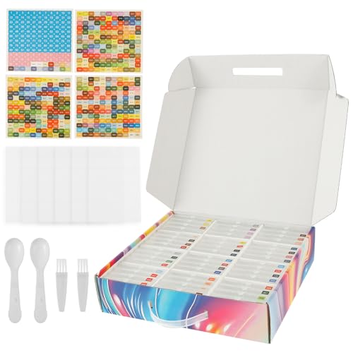 SUPPUIMNT 48/12 Fächer Painting Zubehör, Samen Aufbewahrung Diamond Art Storage Container mit Deckel Löffel Pinsel Art Accessoire Box Paket für Diamanten, Perlen und anderes DIY Zubehör(48PC) von SUPPUIMNT