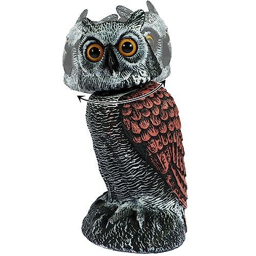 SUPPUIMNT Eule Vogelscheuche, Vogelschreck Vogelabwehr Rotierende Kopfskulpturen Gartendeko Figuren Eule als Taubenschreck Taubenabwehr und Wetterfest Eulen Lockvogel für Outdoor Terrasse (1) von SUPPUIMNT