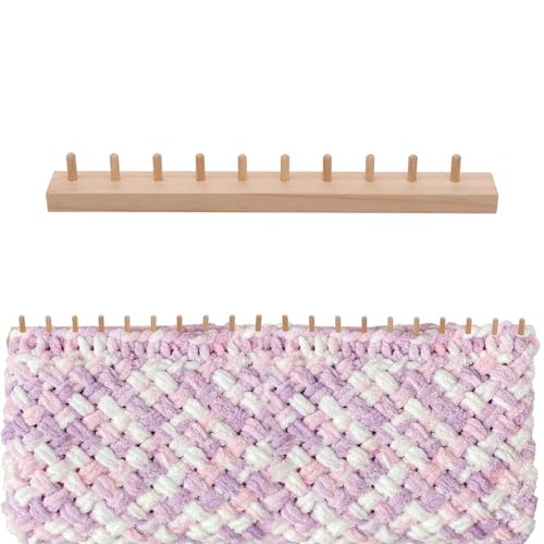 SUPPUIMNT Strickdecken-Webstuhl, 46 -Zoll klobig Strickdecke Deckenmaschine Faltbare und Tragbar hölzerne klobige Webrahmen DIY Handstrick Werkzeug für Anfängerhandwerk von SUPPUIMNT