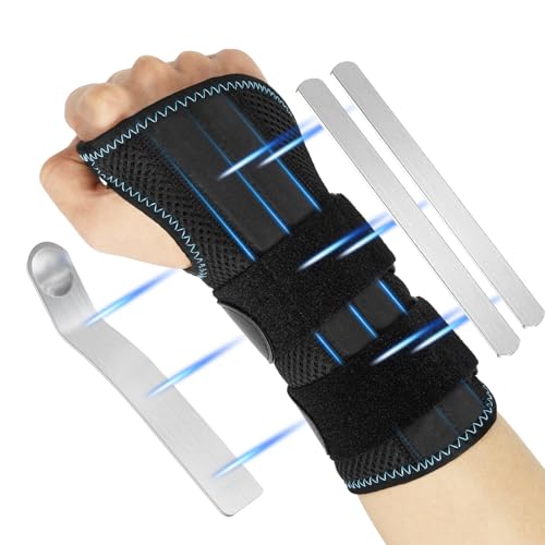 SUPRBIRD Handgelenk Bandagen, Handgelenkstütze mit 3 Metallschiene-Stabilisator, Karpaltunnel Bandage-zur Linderung von Tendinitis Arthritis Schmerzen Im Karpaltunnel (Rechts, S/M) von SUPRBIRD