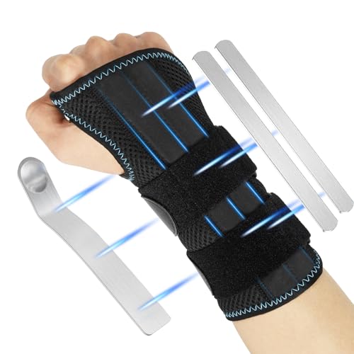 SUPRBIRD Handgelenk Bandagen, Handgelenkstütze mit 3 Metallschiene-Stabilisator, Karpaltunnel Bandage Rechts-zur Linderung von Tendinitis Arthritis Schmerzen Im Karpaltunnel (Rechts, L/XL) von SUPRBIRD