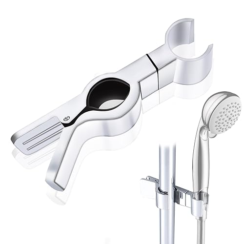 duschhalterung handbrause halterung 18-25 mm/0.7-0.98inch Metal Adjustable Shower Holder Shower Holder for Hand Shower Head for Bathroom (Silver) von SUPRBIRD