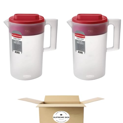 Rubbermaid Krug, transparent, BPA-frei, Rot, 3,8 l, 2 Stück von SUPREME BOX