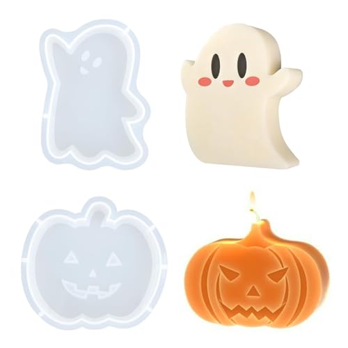 Silikonform Kürbis,Halloween Silikonform Geist, 3D Halloween Herbst Kürbis Silikonforms Gießkerzenformen Gießformen Silikon DIY Deko Silikongießform Für Kerzenhalter von SUPRROW