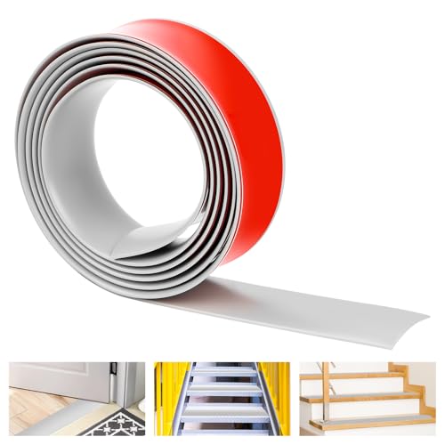 Übergangsprofil Selbstklebend,Weichsockelleiste Übergangsleiste Selbstklebend,PVC Boden-Leiste,Übergangsleiste Boden, Übergangsschiene ohne Bohren,Abdeckleiste (2m x 5cm) von SUPRROW