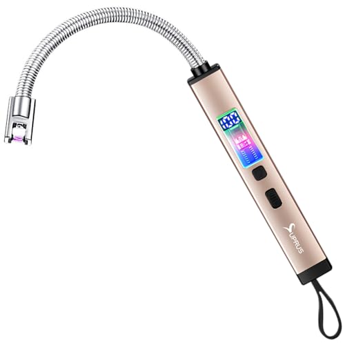 SUPRUS Electric Candle Lighter Windproof Rechargeable USB-C with Digital Battery Display Ambient Lighting Safety Switch 360° Flexible Neck Flameless Plasma SUPRUS Electric Candle Lighter Windproof Rechargeable USB-C with Digital Battery Display Ambient Lighting Safety Switch 360° Flexible Neck Flameless Plasma von SUPRUS