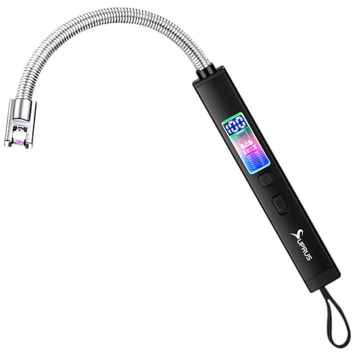 SUPRUS Electric Candle Lighter Windproof Rechargeable USB-C with Digital Battery Display Ambient Lighting Safety Switch 360° Flexible Neck Flameless Plasma SUPRUS Electric Candle Lighter Windproof Rechargeable USB-C with Digital Battery Display Ambient Lighting Safety Switch 360° Flexible Neck Flameless Plasma von SUPRUS