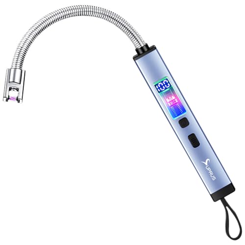 SUPRUS Electric Candle Lighter Windproof Rechargeable USB-C with Digital Battery Display Ambient Lighting Safety Switch 360° Flexible Neck Flameless Plasma SUPRUS Electric Candle Lighter Windproof Rechargeable USB-C with Digital Battery Display Ambient Lighting Safety Switch 360° Flexible Neck Flameless Plasma von SUPRUS