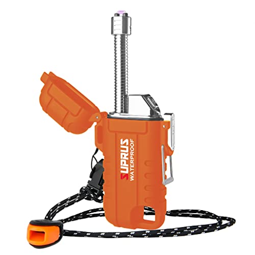SUPRUS Winddicht Wasserdicht LED Wiederaufladbar USB C Kerzenfeuerzeug Outdoor Orange SUPRUS Winddicht Wasserdicht LED Wiederaufladbar USB C Kerzenfeuerzeug Outdoor Orange von SUPRUS