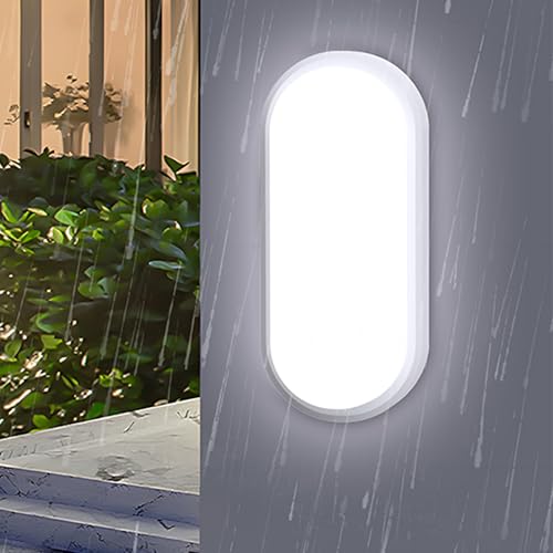 SUPTIDY 18W LED Kellerlampe, IP54 Badezimmer Bulkhead Licht, LED Feuchtraumleuchte Wandleuchte, 1800LM 4000K Deckenleuchte für Badezimmer, Küche, Flur, Garten und Decke von SUPTIDY
