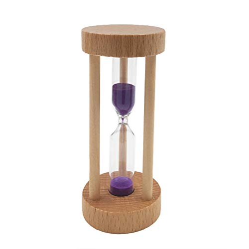 SUPVOX Holz Sanduhr 3 Minute Lila Sand Hourglass Sandglass Timer Tischdeko für Kochen Maske Yoga Spielen Zähneputzen von Supvox