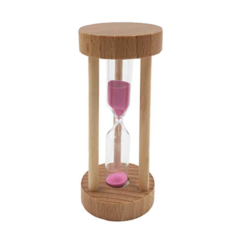 SUPVOX Holz Sanduhr 3 Minute Rosa Sand Hourglass Sandglass Timer Tischdeko für Kochen Maske Yoga Spielen Zähneputzen von Supvox