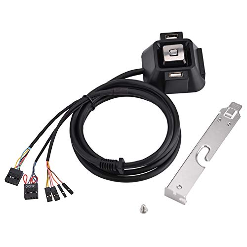 Externer Netzschalter PC-Hintern 17×13×4 Desktop-PC-Gehäuse Dual-USB-Anschlüsse Power-Reset-Taste Mikrofonanschluss PC-Netzschalter Externer Bot N Power-Reset-PC von SUPYINI