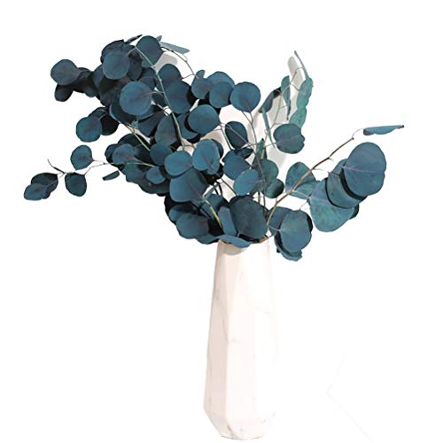 SUPYINI Getrocknete Blaue Blumen, 40 X 20 X 5 Eukalyptus-Trockenblumen, Ewige Haltbarkeit, Getrockneter Blumenstrauß, Dekoration Zuhause, Wohnzimmer, Dekoration (Blau) von SUPYINI