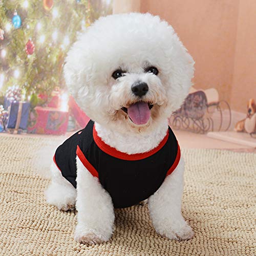 SUPYINI Haustierweste Hund Weste Katzenweste Schwarzer Polyester Schädel Druck Halloween Kostüm mit Einfacher Kleidung für Hunde Katzen Größen XS-XL (Xs) von SUPYINI
