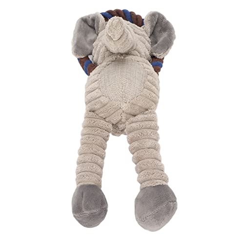 SUPYINI Hunde-Plüsch Tier Quietschende Kau-Zähne-Schleif Seil-Knot-Haustier-Spielzeug Hundes Pielzeug für Welpen mit Akustischer Pfeifen Haut Freundlichem Stoff (Elefant) von SUPYINI