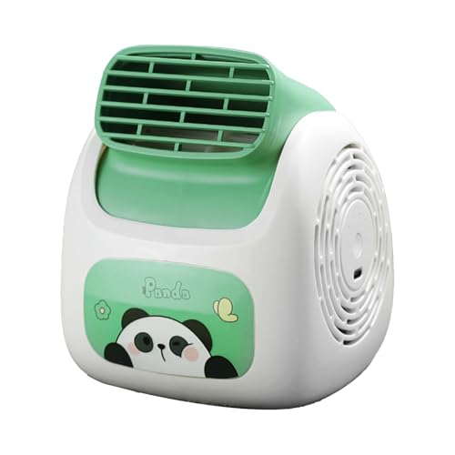 SUPYINI Netter Panda Bladeless Turbine Desktop -Lüfter, Hochluftstromdesign, Ruhiger Betrieb, 3 Geschwindigkeiten, USB -wiederaufladbar für Büro, Schlafsaal von SUPYINI
