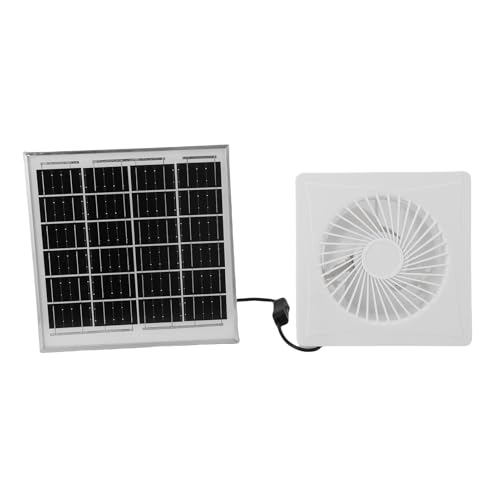 SUPYINI Solarabgase -Lüfter, 6 -Zoll -weißer Runder Lüfter mit 8W Solarpanel, für das Lüftungskühlungsbad und die Küche, Angetrieben von Sonnenenergie Angetrieben von SUPYINI