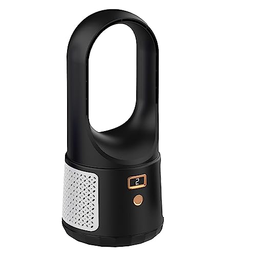 SUPYINI Tower Lüfter Bladeless 6 -Geschwindigkeitsmodus USB -Ladung LED Display Low Noise Desktop Bodenstehende Lüfter für Familienbüro Schlafsaal (Schwarz) von SUPYINI