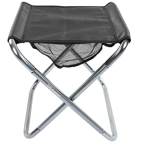 SUPYINI Tragbarer Klapphocker, Campinghocker mit Aluminiumlegierung, Licht, für das Angeln von Erwachsenen, das Picknick, das Fahren, die der Elastischen Seilspannung, Leicht (Silbergrau) von SUPYINI