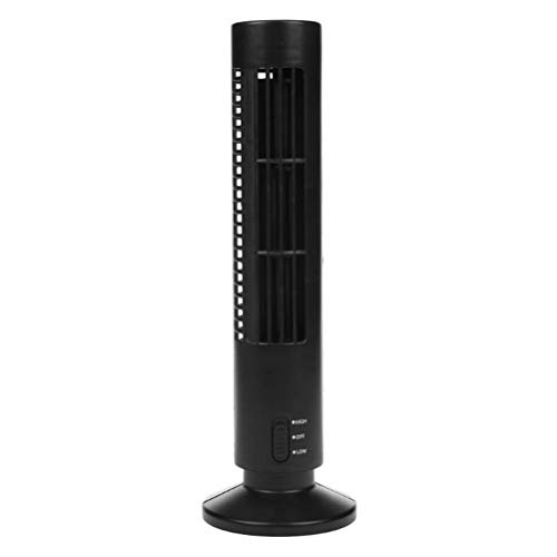 SUPYINI Vertikaler Rotorloser Ventilator, Mini Turmventilator Tragbarer Luftkühler USB Desktop Klimaanlagenventilator für das Home Office (Schwarz) von SUPYINI