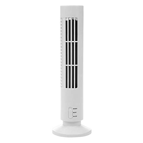 SUPYINI Vertikaler Rotorloser Ventilator, Mini Turmventilator Tragbarer Luftkühler USB Desktop Klimaanlagenventilator für das Home Office (Weiß) von SUPYINI