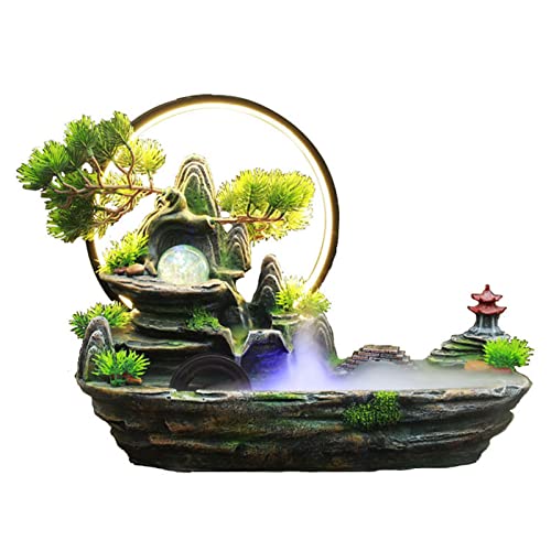 Zimmerbrunnen mit Nebel, Zimmerbrunnen mit Beleuchtung, Wasserfall den Innenbereich, Bürobrunnen aus Kunstharz, den Innenbereich von SUPYINI